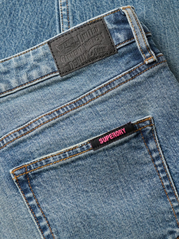 Superdry Logan Vintage Dark Blue Vintage Mid Rise Slim Jeans - Image 5 of 5