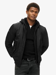 Superdry Jet Black Military Hooded Jacket - Image 1 of 9
