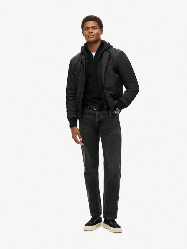 Superdry Jet Black Military Hooded Jacket - Image 2 of 9