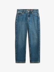 Superdry Fulton Vintage Blue Mid Rise Straight Leg 100% Cotton Jeans - Image 5 of 6