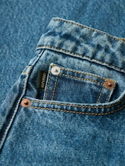 Superdry Fulton Vintage Blue Mid Rise Straight Leg 100% Cotton Jeans - Image 6 of 6