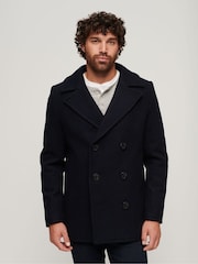 Superdry Eclipse Navy Merchant Wool Peacoat - Image 1 of 10