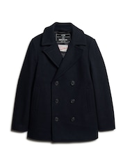 Superdry Eclipse Navy Merchant Wool Peacoat - Image 10 of 10