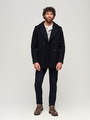 Superdry Eclipse Navy Merchant Wool Peacoat - Image 3 of 10