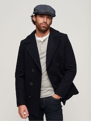 Superdry Eclipse Navy Merchant Wool Peacoat - Image 7 of 10