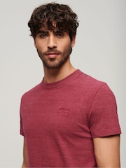 Superdry Berry Red Marl Vintage Embroidered 100% Cotton T-Shirt - Image 3 of 6