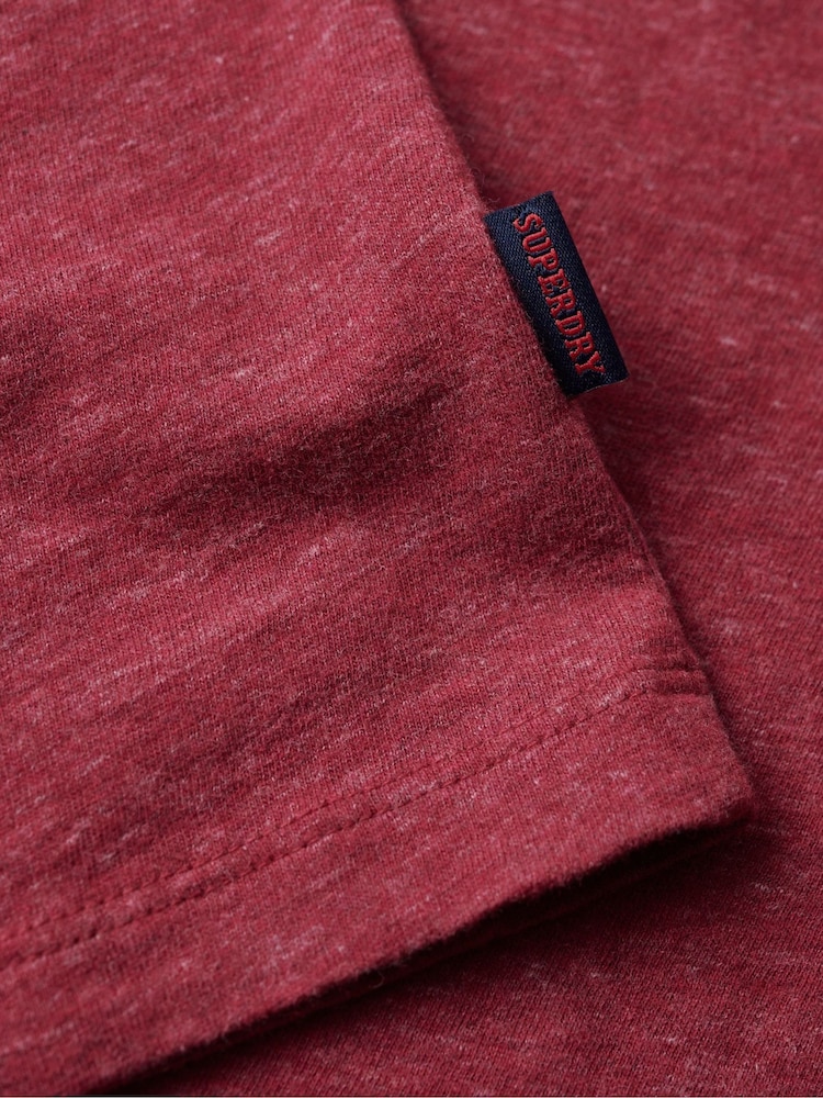 Superdry Berry Red Marl Vintage Embroidered 100% Cotton T-Shirt - Image 6 of 6 Superdry Berry Red Marl Vintage Embroidered 100% Cotton T-Shirt - Image 6 of 6