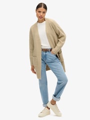 Superdry Fudge Brown Essential Long Knit Cardigan - Image 3 of 6