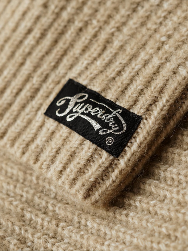 Superdry Fudge Brown Essential Long Knit Cardigan - Image 5 of 6