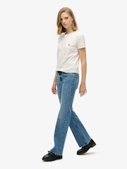 Superdry Beecher Mid Washed Blue Vintage Mid Rise Slim Flare Jeans - Image 2 of 5