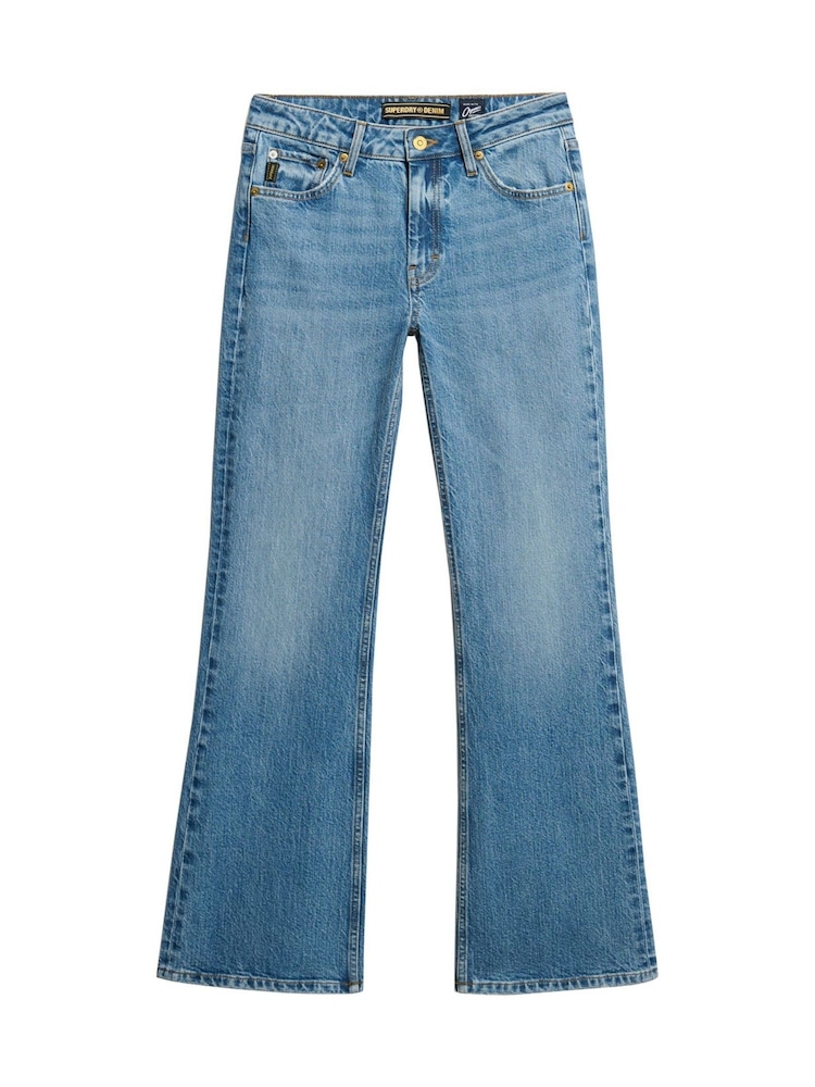 Superdry Beecher Mid Washed Blue Vintage Mid Rise Slim Flare Jeans - Image 5 of 5
