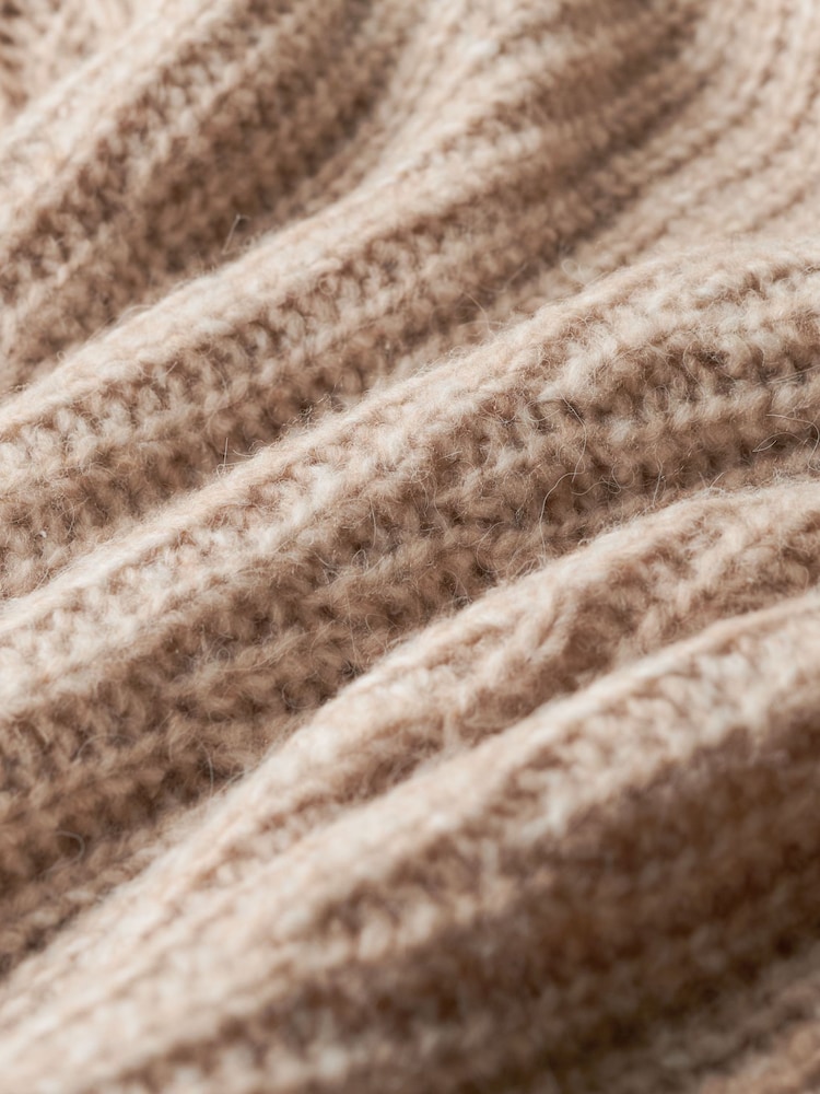 Superdry Beige Twist Brushed Rib Slouch Nk Jumper - Image 5 of 5