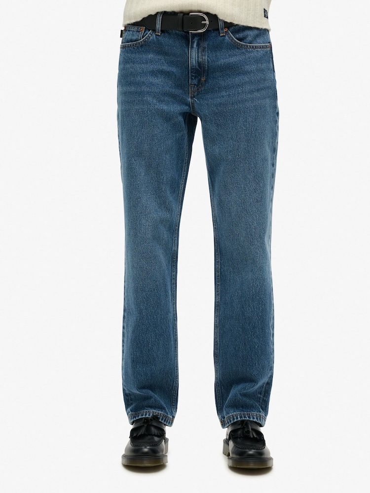 Superdry Springs Vintage Custom Mid Rise Straight Leg 100% Cotton Jeans - Image 3 of 6