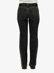 Superdry Wood Ridge Black Vintage Mid Rise Slim Flare Jeans - Image 3 of 6