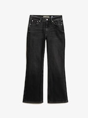 Superdry Wood Ridge Black Vintage Mid Rise Slim Flare Jeans - Image 5 of 6