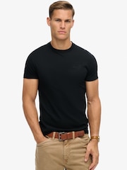 Superdry Black Essential Logo Embroidery T-Shirt - Image 1 of 6