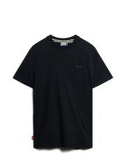 Superdry Black Essential Logo Embroidery T-Shirt - Image 4 of 6