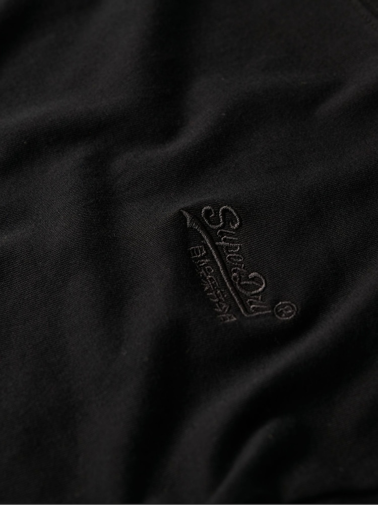 Superdry Black Essential Logo Embroidery T-Shirt - Image 6 of 6