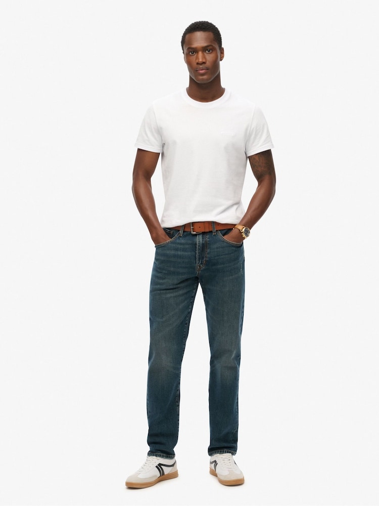 Superdry Viper Vintage Indigo Vintage Slim Straight Jeans - Image 1 of 6 Superdry Viper Vintage Indigo Vintage Slim Straight Jeans - Image 1 of 6