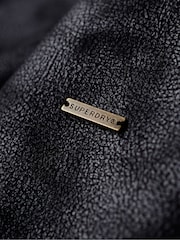 Superdry Black Faux Shearling Aviator Jacket - Image 10 of 10