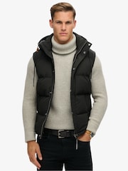 Superdry Jet Black Everest Hooded Puffer Gilet - Image 2 of 11