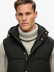 Superdry Jet Black Everest Hooded Puffer Gilet - Image 4 of 11