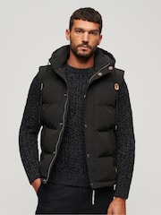 Superdry Jet Black Everest Hooded Puffer Gilet - Image 5 of 11