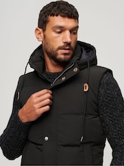 Superdry Jet Black Everest Hooded Puffer Gilet - Image 8 of 11