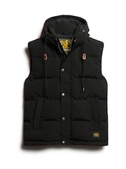 Superdry Jet Black Everest Hooded Puffer Gilet - Image 9 of 11