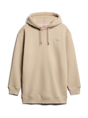Superdry Cobblestone Grey Essential Hooded Sweat Dress - Image 4 of 4