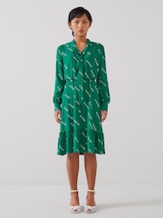 LK Bennett Green Valerie Petite Modernist Print Shirt Dress - Image 1 of 4