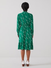 LK Bennett Green Valerie Petite Modernist Print Shirt Dress - Image 2 of 4
