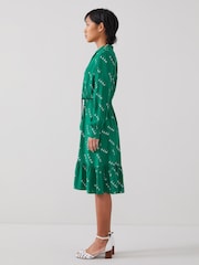 LK Bennett Green Valerie Petite Modernist Print Shirt Dress - Image 3 of 4