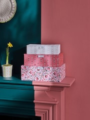 Cath Kidston Set of 3 Pink Floral Storage Boxes - Image 2 of 7