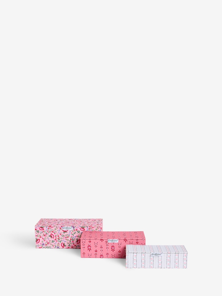 Cath Kidston Set of 3 Pink Floral Storage Boxes - Image 5 of 7