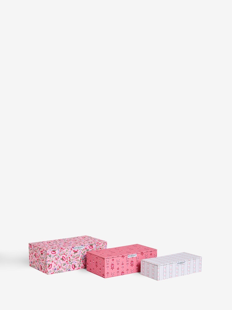Cath Kidston Set of 3 Pink Floral Storage Boxes - Image 6 of 7