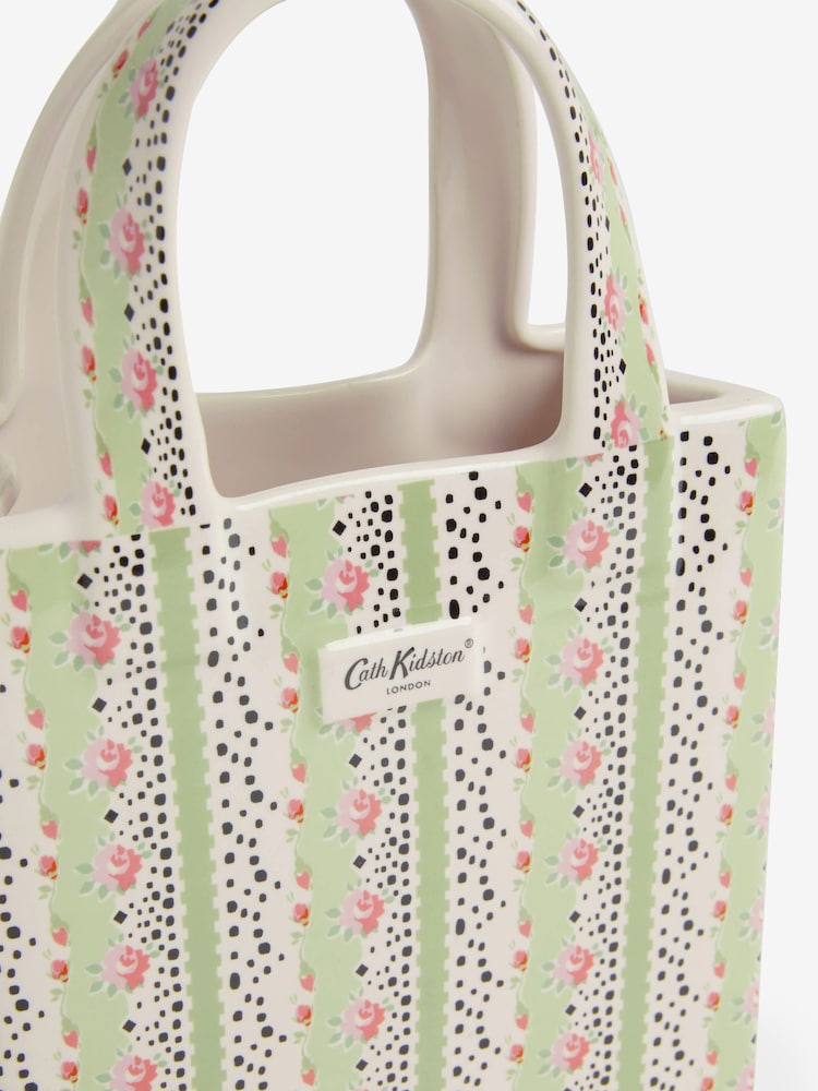 Cath Kidston Cream/Pink/Green Handbag Vase - Image 5 of 5