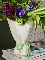 Cath Kidston White/Green Bouquet Vase - Image 3 of 4