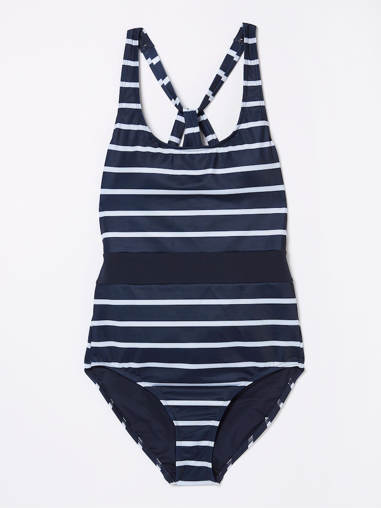 FatFace Blue Tummy Control Breton Swimsuit - Image 1 of 1