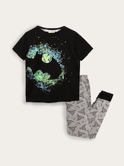 Brand Threads Black Batman Boys Short Sleeve 100% Cotton Pyjama Set - Image 4 of 4