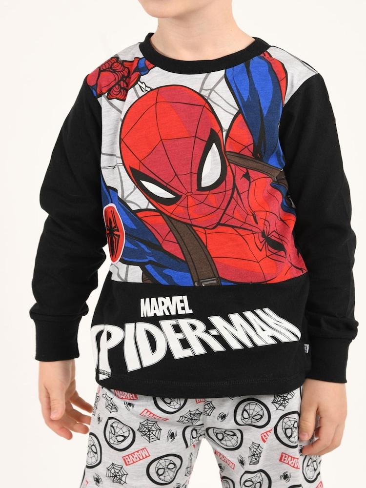 Brand Threads Grey Spiderman Boys 100% Cotton Pyjama Set - Image 3 of 4