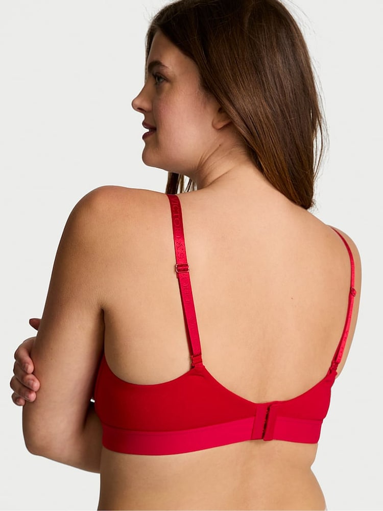 Victoria's Secret Lipstick Red Push Up Shine Patch Bra - Image 2 of 4 Victoria's Secret Lipstick Red Push Up Shine Patch Bra - Image 2 of 4