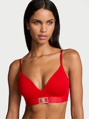 Victoria's Secret Lipstick Red Non Wired Lightly Lined Shine Patch Bra - Image 1 of 3