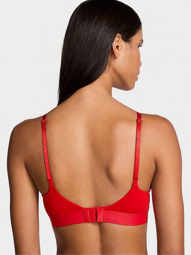 Victoria's Secret Lipstick Red Non Wired Lightly Lined Shine Patch Bra - Image 2 of 3