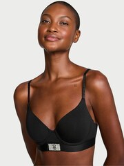 Victoria's Secret Black Lightly Lined Demi Shine Patch Bra - Image 1 of 3