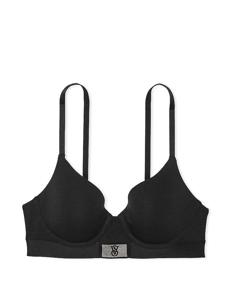 Victoria's Secret Black Lightly Lined Demi Shine Patch Bra - Image 3 of 3