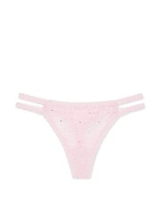 Victoria's Secret PINK Pink Tulip Diamante Thong Floral Lace Knickers - Image 1 of 1