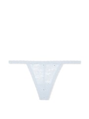 Victoria's Secret PINK Hydrangea Blue Diamante G String Floral Lace Knickers - Image 3 of 3