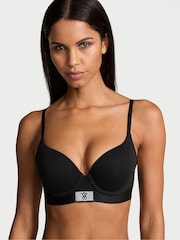 Victoria's Secret Black Push Up Shine Patch Bra - Image 1 of 3