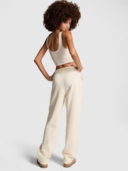 Victoria's Secret PINK White Shell Straight Leg Fleece Joggers - Image 2 of 3